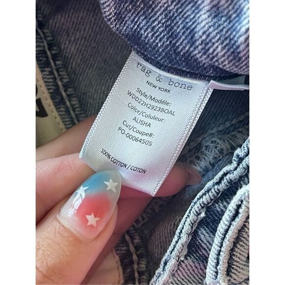 rag & bone Cotton Spliced High Rise Barrel Jeans in Alisha - Picture 7 of 7